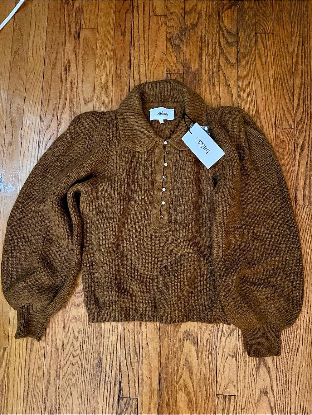 ba&sh Polo Knit Brown Size Small